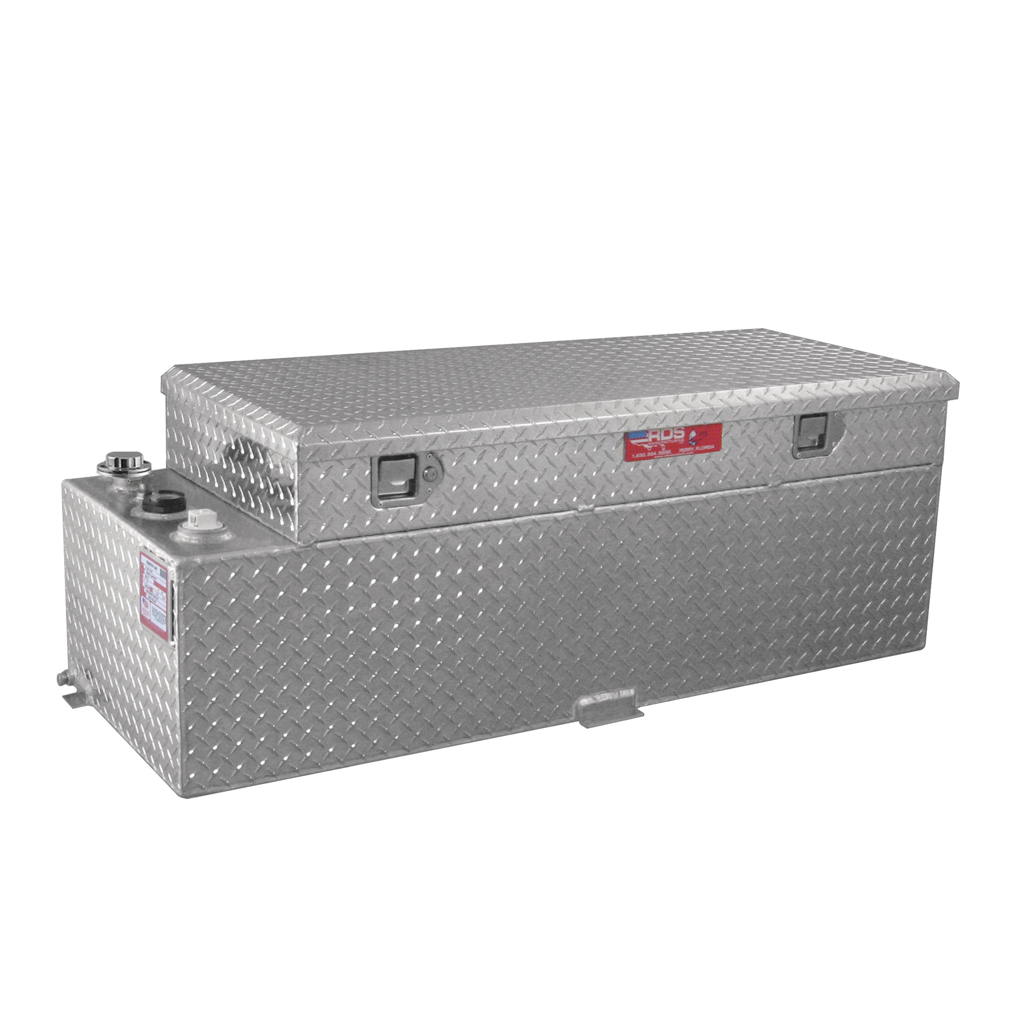 RDS Aluminum Transfer Fuel Tank Toolbox Combo, 60 Gallon, Rectangular, Diamond Plate, Model# 72548